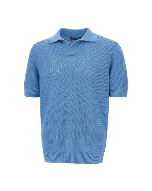 FILIPPO DE LAURENTIIS Blue Polo Shirts for men