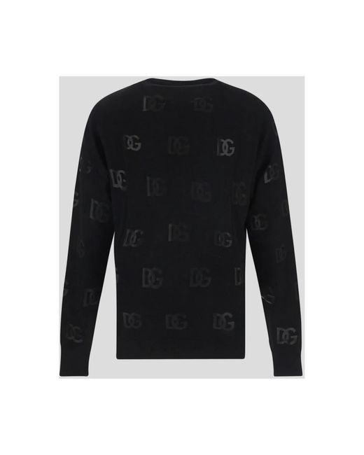 Dolce & Gabbana Strickwaren mit rundhalsausschnitt und logo in Black für Herren