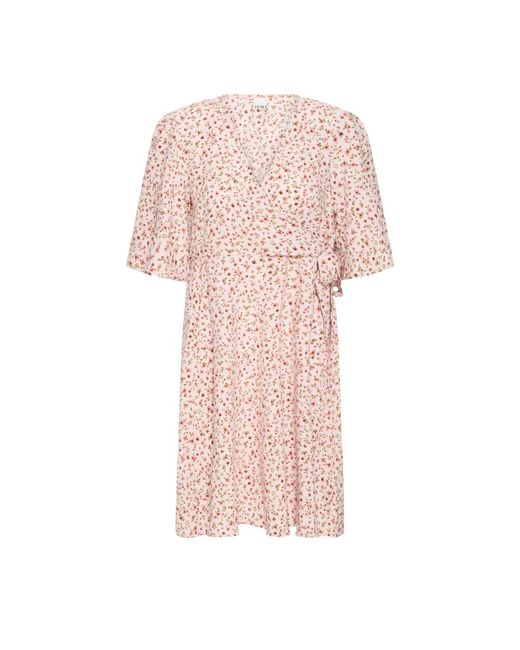 Ichi Pink Wrap Dresses