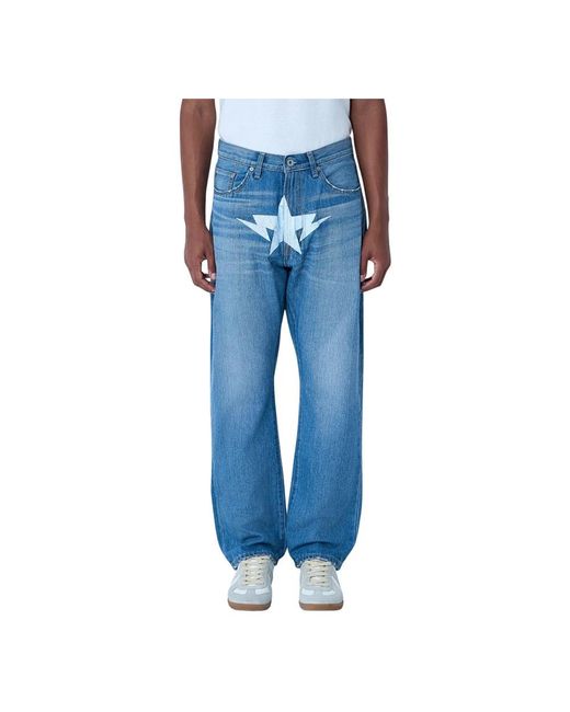A Bathing Ape Wide Jeans in het Blue voor heren