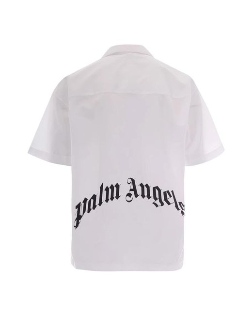 Palm Angels White Short Sleeve Shirts for men