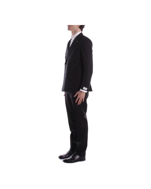 Tagliatore Kostuums ,Zwart ,Katoen Double-Breasted Suit in het Black voor heren