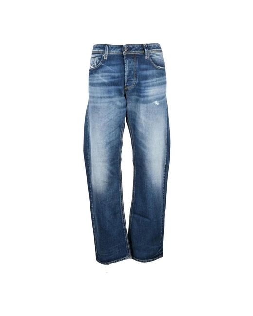DIESEL Blue Straight Jeans for men