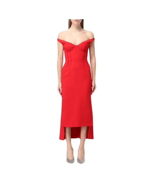 Midi Dresses David Koma de color Red