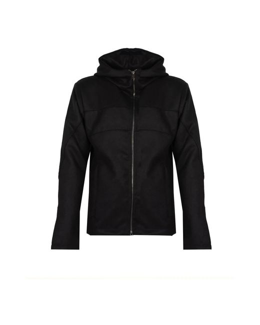 LA HAINE INSIDE US Hoodies & Sweatvesten ,Zwart ,Wol Capuchonvest Met Rits in het Black voor heren