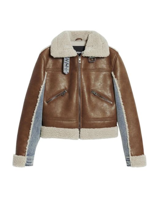 Desigual Jassen ,Katoen Teddy Design Damesjas in het Brown