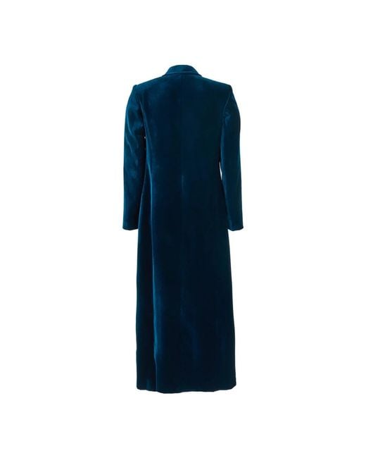 Double-Breasted Coats Plain en coloris Blue