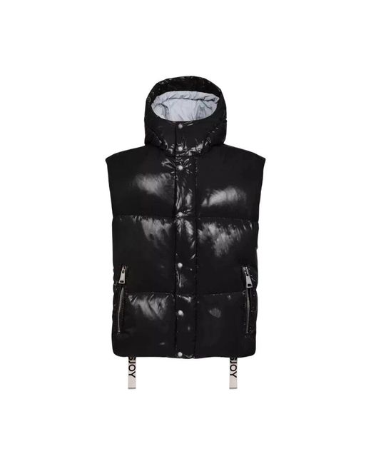Khrisjoy Black Schwarze daunenweste mit kapuze