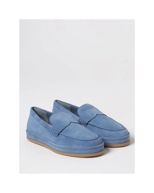 Hogan Blue Blaue wildleder mokassins mit einzigartiger sohle