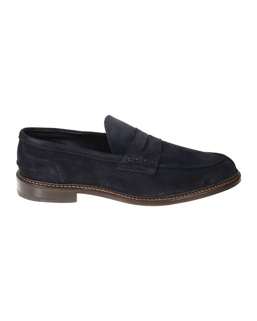 Tricker's Schoenen ,Blauw ,Suède Marineblauwe Suède Mocassin Schoenen in het Blue voor heren