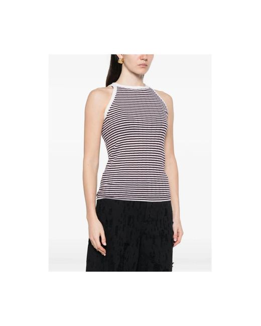 Aragona Purple Sleeveless Tops