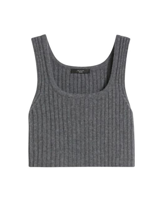 Weekend by Maxmara Gray Sleeveless Tops