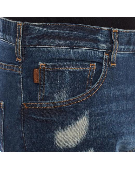 Emporio Armani Blue Cropped Jeans for men