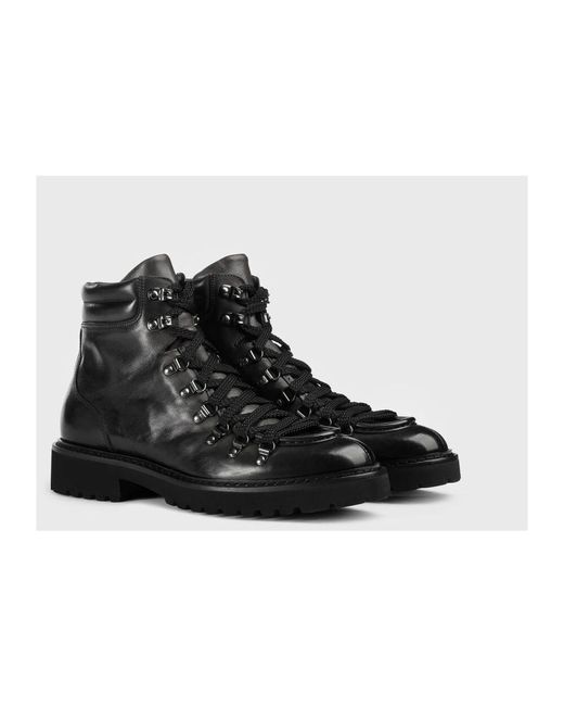 Doucal's Leder-kampfstiefel | grau in Black für Herren