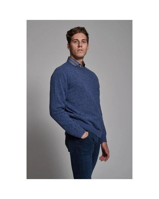 Altea Blue Round-Neck Knitwear for men