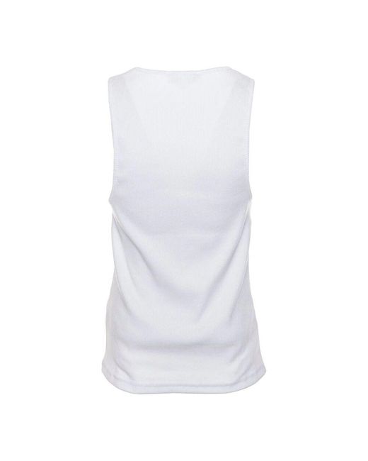 J.W. Anderson White Geripptes ärmelloses tanktop