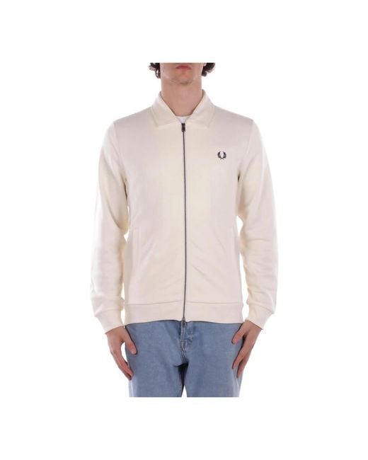 Zip-Throughs di Fred Perry in Natural da Uomo
