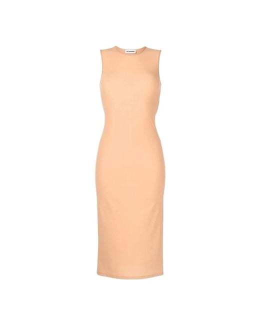 Jil Sander Midi Dresses in het Natural