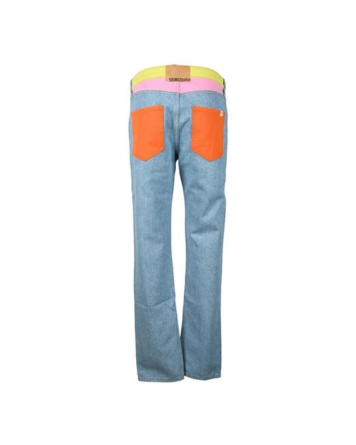 Semicouture Blue Straight Fit Jeans