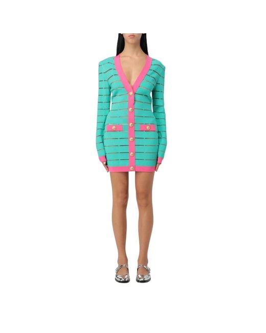 Balmain Blue Knitted Dresses