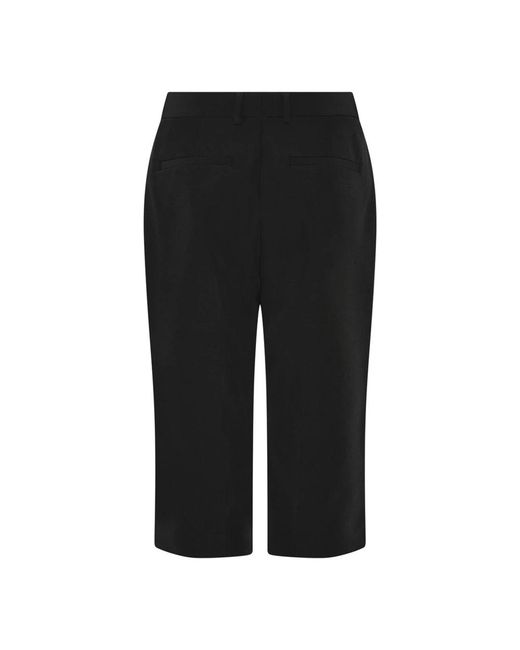 Bruuns Bazaar Korte Broeken ,Zwart ,Polyester Zwarte Capri Broek Elegante Stijl in het Black