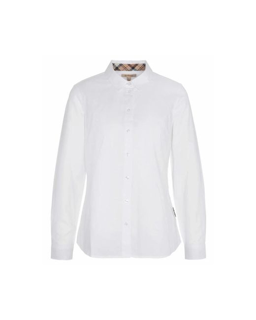 Barbour White Oxford baumwollhemd mit femininen details