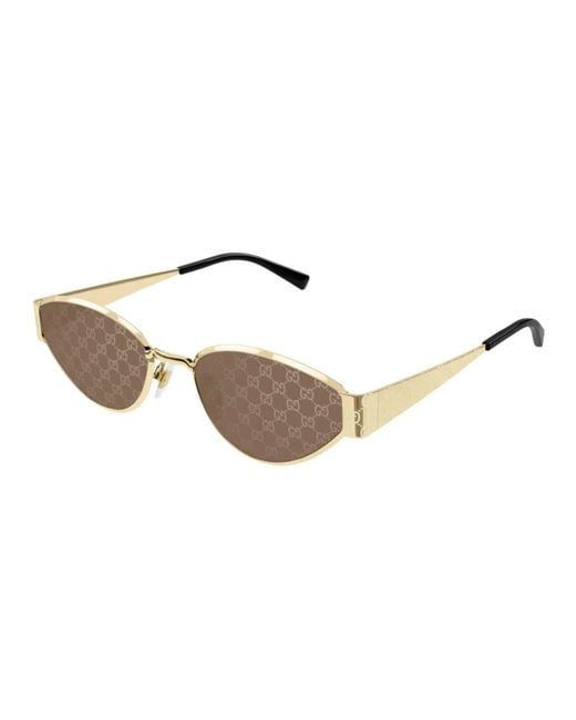 Gucci Goudbruine Zonnebril Gg1853S Stijl in het Metallic