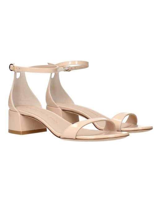 Stuart Weitzman Leren Platte Sandalen in het Natural
