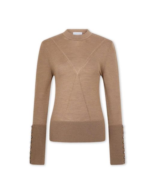 Rabanne Brown Strickpullover Mit Knopfmanschetten