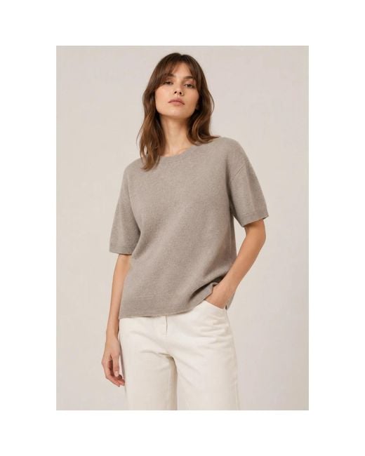 Max Mara Gray Round-Neck Knitwear