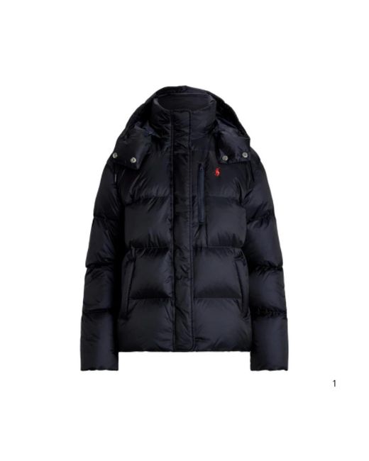 Ralph Lauren Jassen ,Blauw ,Crly Jkt-Insulated-Coat in het Black