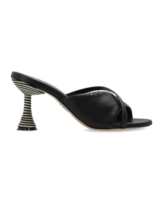 Heeled Mules Rodo en coloris Black