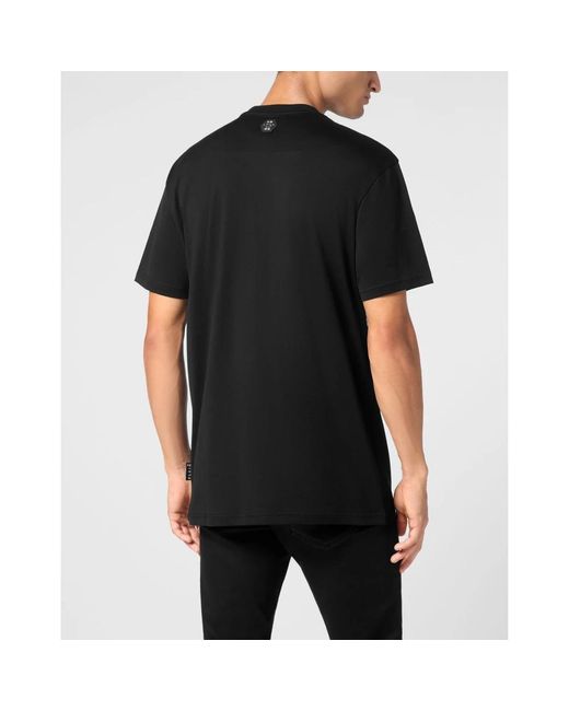 Philipp Plein T-Shirt Rundhals Ss Strass Skull&Bones in Black für Herren