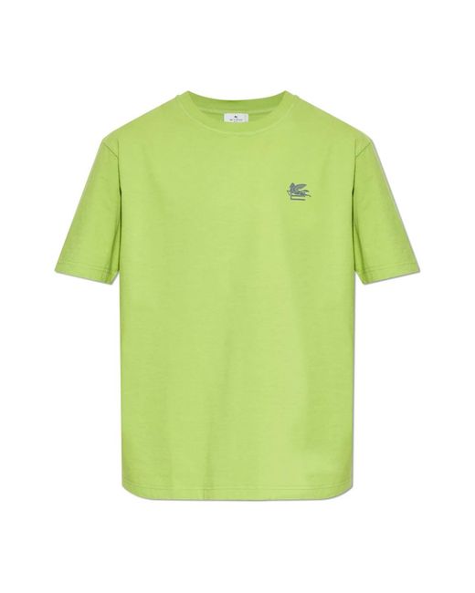 Etro Tops ,Groen ,Katoen T-Shirt Met Print in het Green voor heren