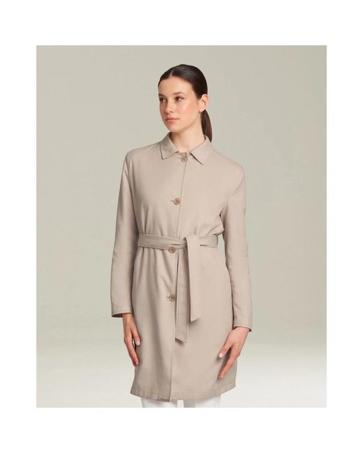 Kiton Jassen ,Leer Cashmere Topcoat Met Parelmoeren Knopen in het Natural