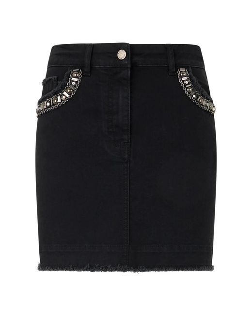 Alberta Ferretti Denim Mini Rok in het Black