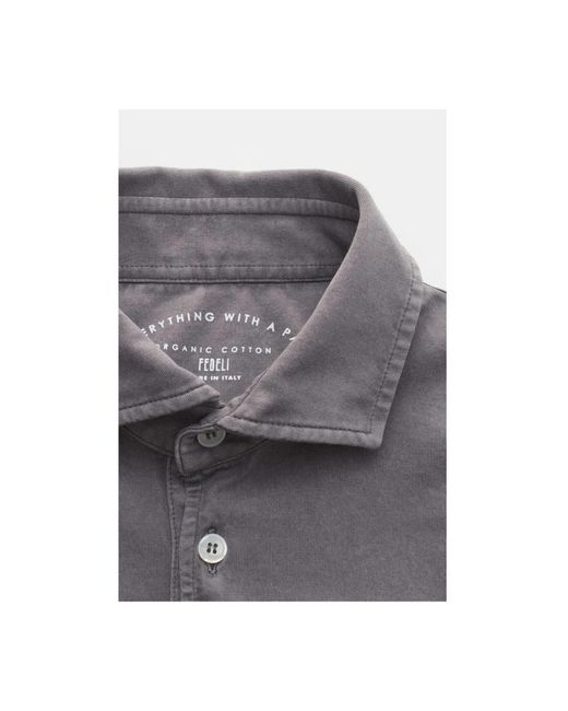 Fedeli Gray Polo Shirts for men