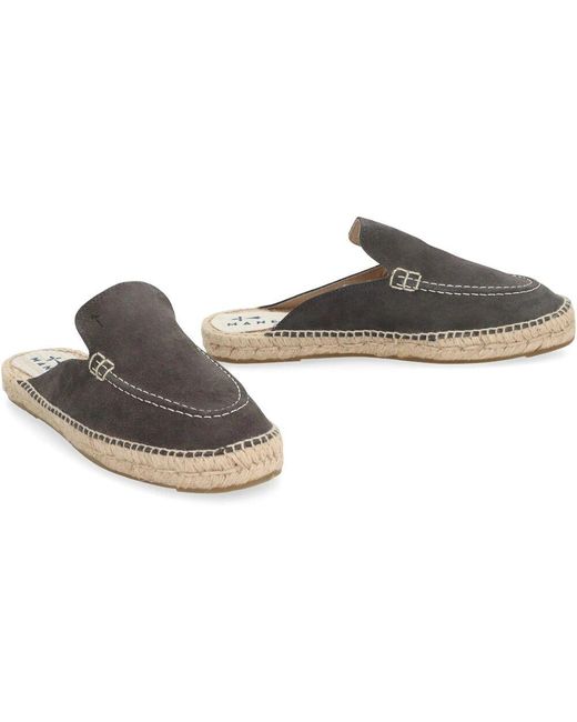 Manebí Runde Zehenkappe Leder Espadrilles in Black für Herren