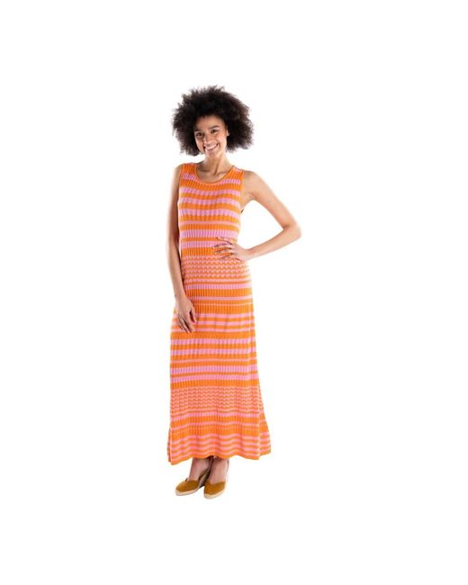 Akep Orange Knitted Dresses