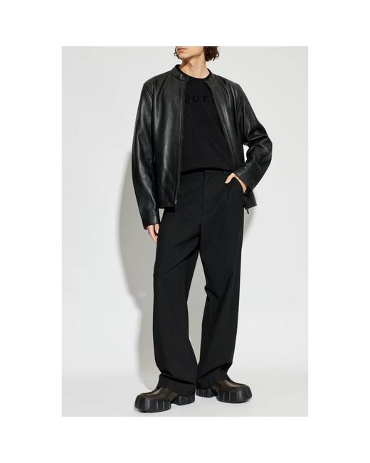 DIESEL Jassen ,Zwart ,Leer L-Tad-Wrd Jacket in het Black voor heren