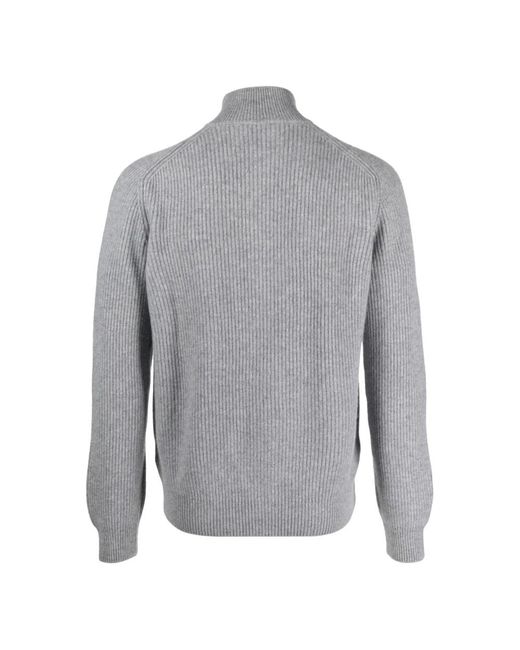 Barba Napoli Luxuriöser cashmere cardigan mit durchgehendem reißverschluss,luxuriöser cashmere half-zip strickpullover in Gray für Herren