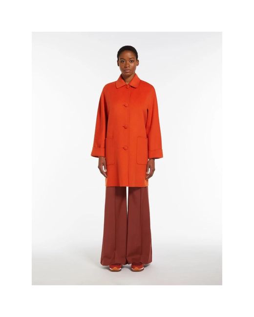 Max Mara Orange Single-Breasted Coats