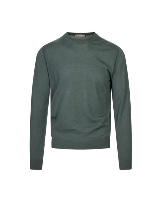 Canali Green Round-Neck Knitwear for men