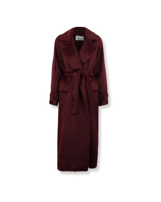 Max Mara Red Belted Coats