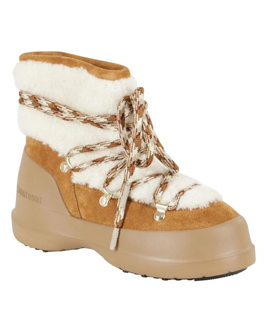 Moon Boot Natural Shearling Whisky Stiefel