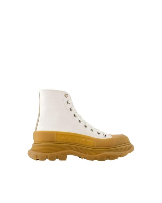 McQueen Natural Lace-Up Boots