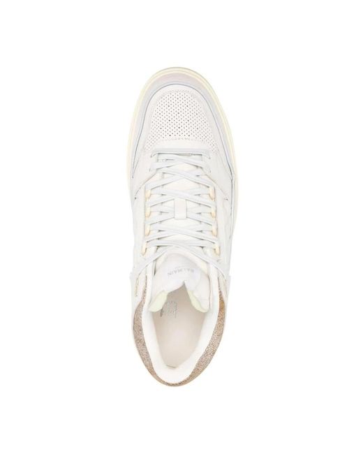 Balmain Leder Sneakers in White für Herren