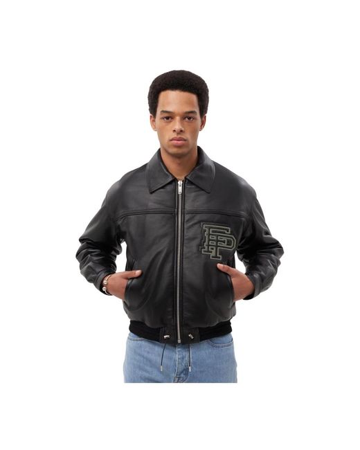 Filling Pieces Black Leather Jackets for men