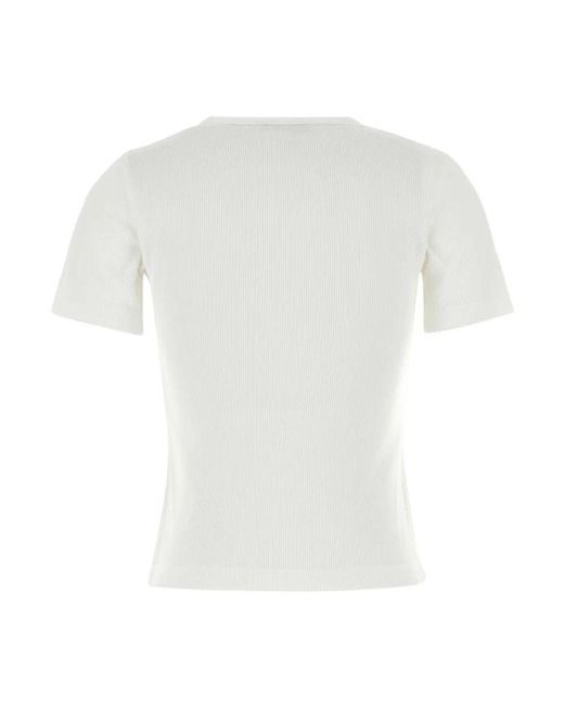 Tory Burch White Weißes Baumwoll-T-Shirt