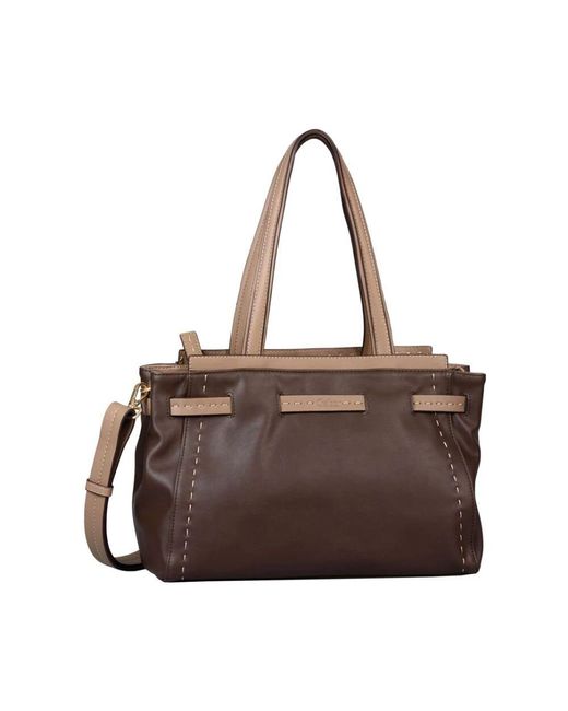 Gabor Brown Braune Shopper Tasche Mit Reißverschluss